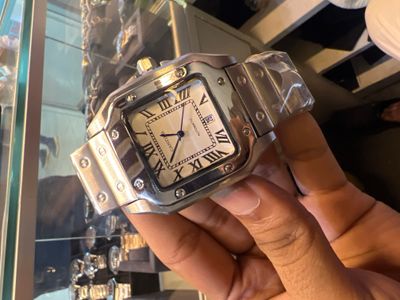 Cartier De Santos White Dial Silver Chain_img_0