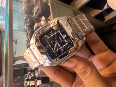 Cartier De Santos Blue Dial Silver Chain_img_0