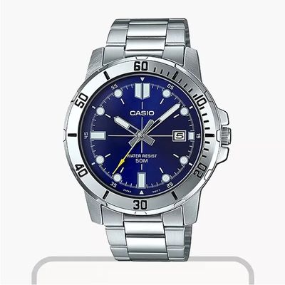 Casio Enticer Blue Dial Triple-fold Men's Watch- MTP-VD01D-2EV_img_0