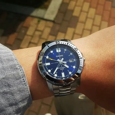 Casio Enticer Blue Dial Triple-fold Men's Watch- MTP-VD01D-2EV_img_3