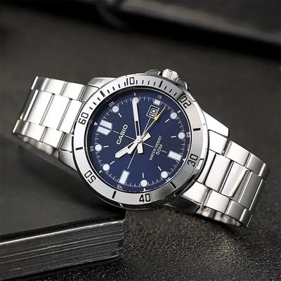 Casio Enticer Blue Dial Triple-fold Men's Watch- MTP-VD01D-2EV_img_5