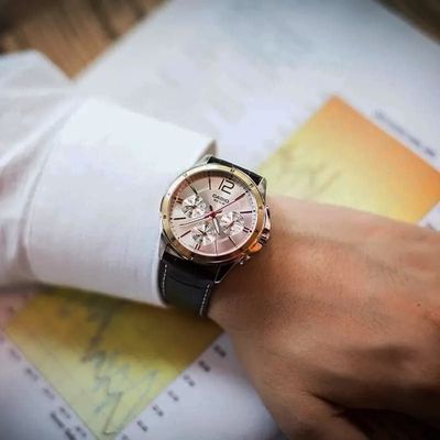 Casio Enticer Silver Dial Leather Men's Watch- MTP-1374L-7AVDF_img_5