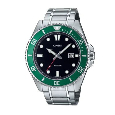 Casio Duro Diver's 200M Green Bezel Men's Watch- MDV-107D-3AV_img_0