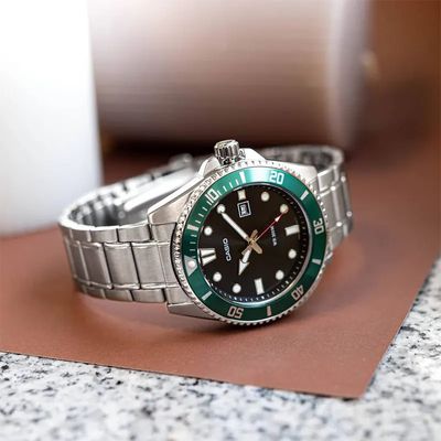 Casio Duro Diver's 200M Green Bezel Men's Watch- MDV-107D-3AV_img_3