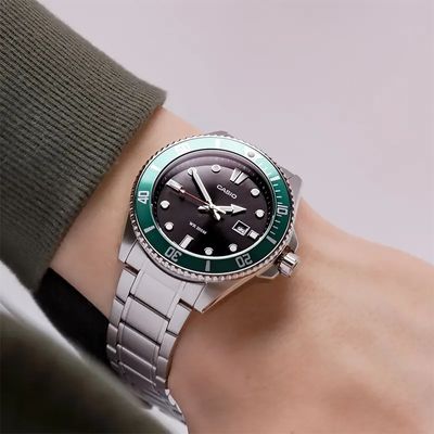 Casio Duro Diver's 200M Green Bezel Men's Watch- MDV-107D-3AV_img_4
