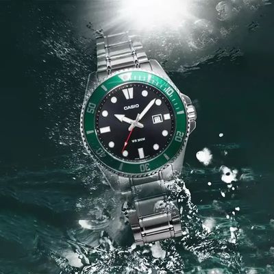 Casio Duro Diver's 200M Green Bezel Men's Watch- MDV-107D-3AV_img_5