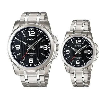 Casio Enticer Japan Black Dial Couple Watch- MTP/LTP-1314D-1AV_img_0