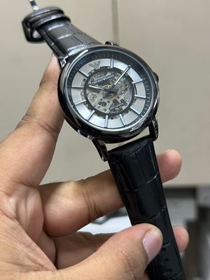 ARMANI AUTO BLACK BELT BLACK CASE WHITE DIAL_img_0