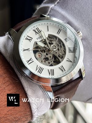 FOSSIL AUTO BROWN BELT WHITE DIAL_img_1
