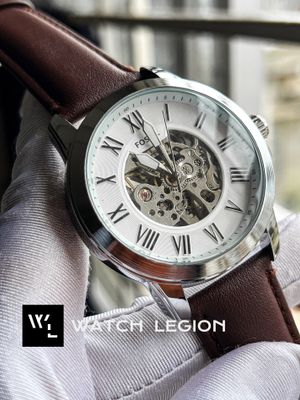 FOSSIL AUTO BROWN BELT WHITE DIAL_img_2