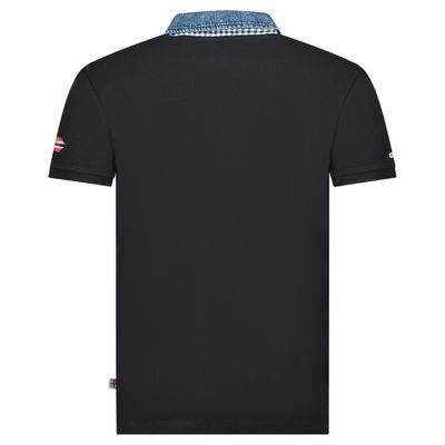Polo shirt with pocket, prints and flag details Black_img_1