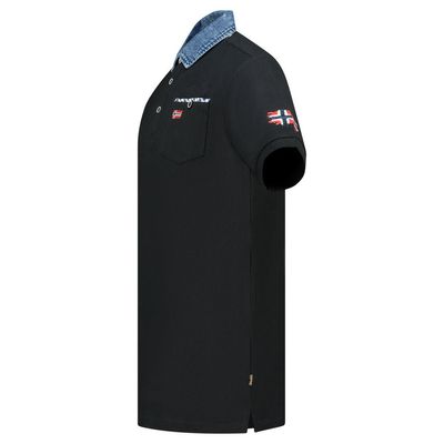 Polo shirt with pocket, prints and flag details Black_img_2