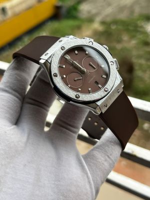 Hublot Classic Fusion Silicone Full Brown Silver Case_img_0