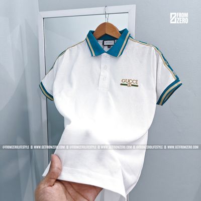 2PC Premium Polo Shirt - 100% PK Cotton Fabric - Black & White (Blue Collar)_img_2