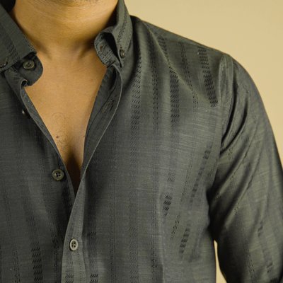 Midnight Olive patterned Buttoned Down Shirt_img_5