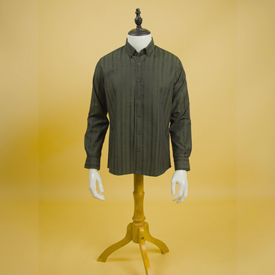 Midnight Olive patterned Buttoned Down Shirt_img_6