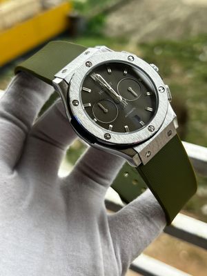 Hublot Classic Fusion Silicone Full Green Silver Case_img_0
