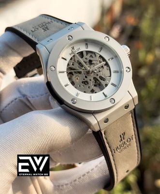 HUBLOT AUTOMATIC GRAY VELVET BELT SILVER CASE_img_0