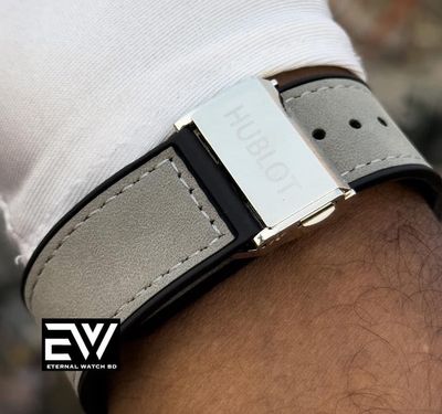 HUBLOT AUTOMATIC GRAY VELVET BELT SILVER CASE_img_2