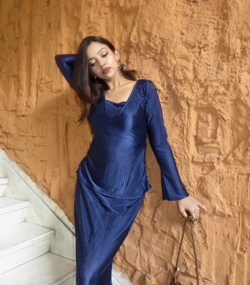 Navy Blue Ribbed Set_img_0