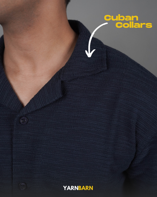 Dropped Shoulder Midnight Navy Cuban/Havana Shirt_img_2