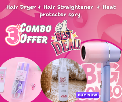 3-in-1 Beauty Combo Offer – Hair Dryer + Hair Straightener + Heat Protection Spray_img_0