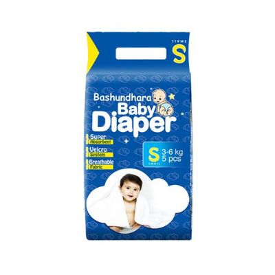 Bashundhara Baby Diaper-Mini Series-S 5Pcs বসুন্ধরা বেবি ডায়াপার-মিনি সিরিজ_img_0