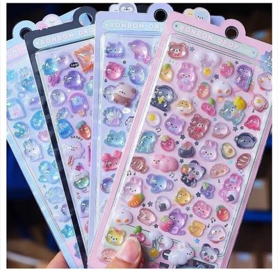 Japanese cartoon embossed fun stickers || decorative 3D stickers_img_0