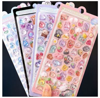 Japanese cartoon embossed fun stickers || decorative 3D stickers_img_1