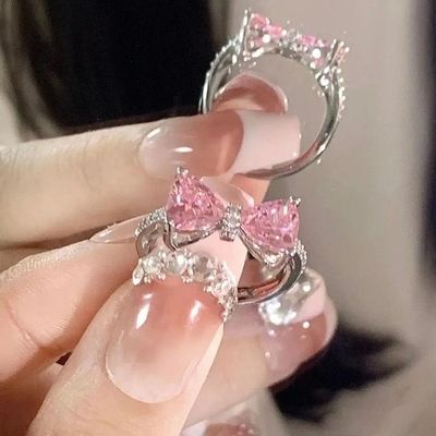 stone pink bow ring ( Adjustable size )_img_0