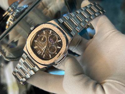 Patek Nautilus Chain Silver Black Dial_img_0