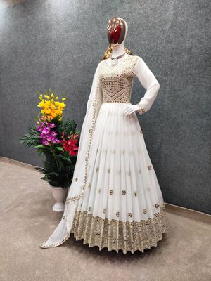 Semi –Embroidery & Sequence Work Party dress_img_0