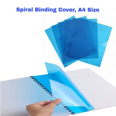 Spiral Binding Cover, A4 Size , Transparent or Blue Transparent Pack of 10 or 50 Sheets_img_1