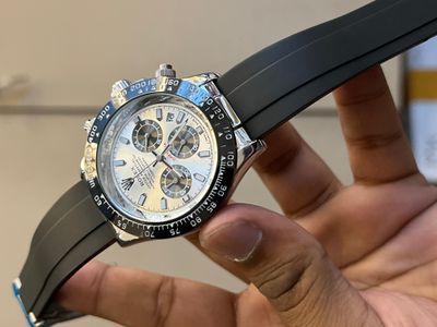 ROLEX DAYTONA FIBER BELT SILVER SIMPLE DIAL_img_0