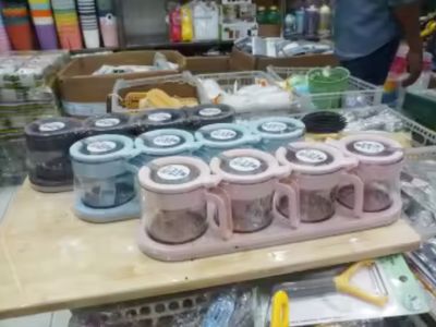 Spice Jar Set with Stand (4 Pcs) – Airtight & Spoon Included_img_2