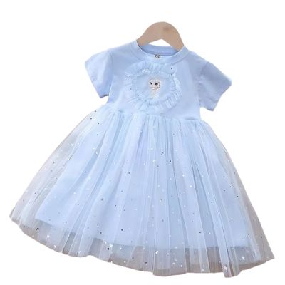 Girls Elsa Princess Dress (Blue)_img_1