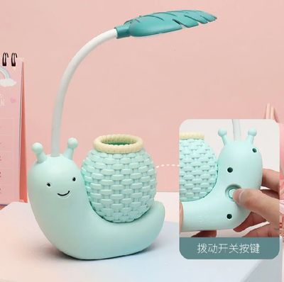 Cute Table Lamp, LED Night Study Light USB Charging Snail Animal Eye Protection Table Lite_img_2