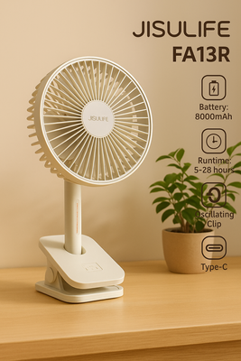 jisulife fa13r Clip Fan 8000 mAh- White_img_2