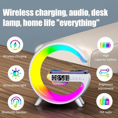 G63 Smart Light Sound Speaker Machine Fast Charging Alarm Clock 7-Color RGB Music Player Speaker_img_5