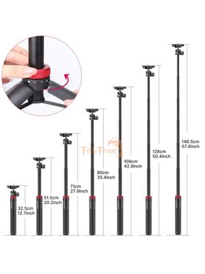 Ulanzi MT44 Extendable Vlog Tripod With 360° Ball Head – Black Color_img_3