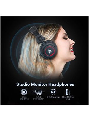 Maono AU-MH501 Professional Studio Monitor Headphone, Over Ear With 50mm Driver For Gaming, DJ, Studio, And Microphone Recording_img_1