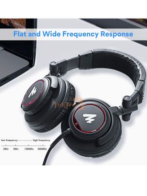 Maono AU-MH501 Professional Studio Monitor Headphone, Over Ear With 50mm Driver For Gaming, DJ, Studio, And Microphone Recording_img_2