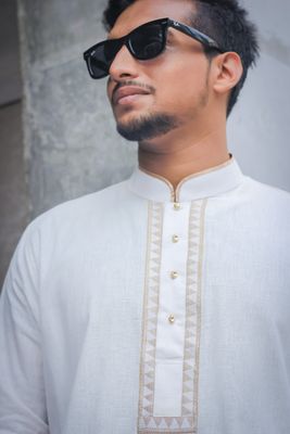 Men's Embroidery Panjabi - Cream_img_1