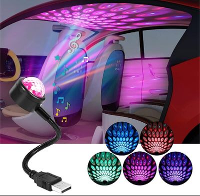 9 Modles Car Roof Star Light Interior Led Atmosphere Ambient Projector Usb Decoration Night Light Multicolor Music Control - Table Lamp_img_0