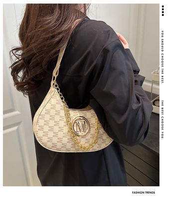 2025 Spring New Arrival Fashionable Niche Underarm Bag Stylish Personalized Shoulder Bag Letter Printed Crossbody Commuter Women's Bag_img_8