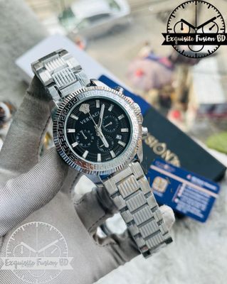 Versace Silver Black Chronograph Watch (AA grade)_img_0