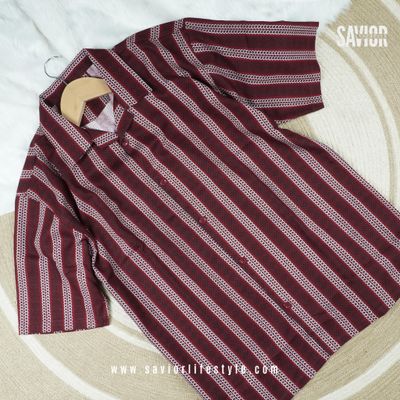 Maroon Stripes Half Sleeve Shirt – Heritage in Modern Fit