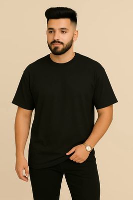 Herren Drop Shoulder T-Shirt  Schwarzes Oversize Shirt im Streetstyle Look_img_1