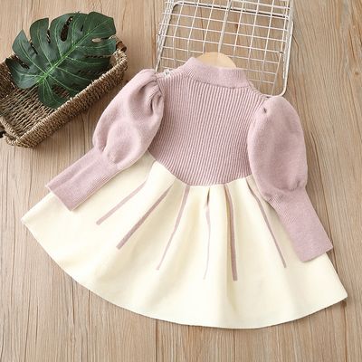Kids Girls Winter Knit Bow Warm Long Sleeve Party Dress (6 months to 5 years) for ANGEL_img_8