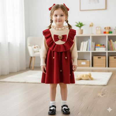 Baby Girls Winter Knitted Warm & Stylish Kids Party Dress (1 to 5 years) for yours ANGEL_img_1